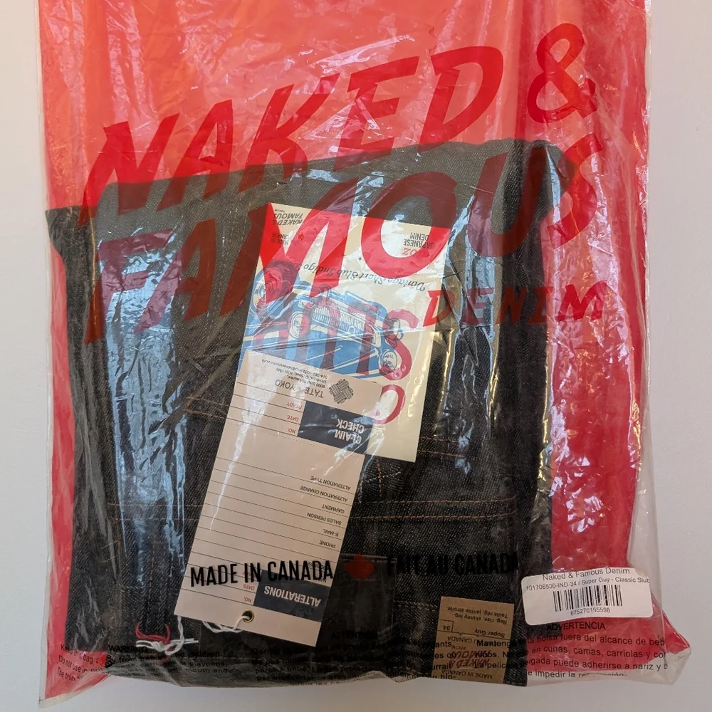 Naked & Famous Denim Straight Men's Jeans - Dark Indigo Black